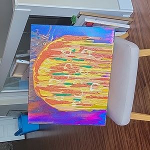 Melting Pizza Acrylic Painting